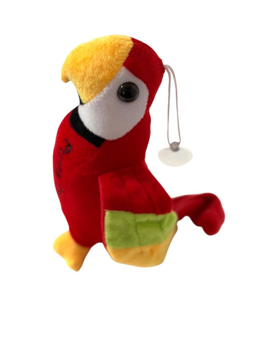 Punta Cana Plush Parrott Parrot Stuffed Animal Doll Toy 8 in Tall Red Yellow Suc